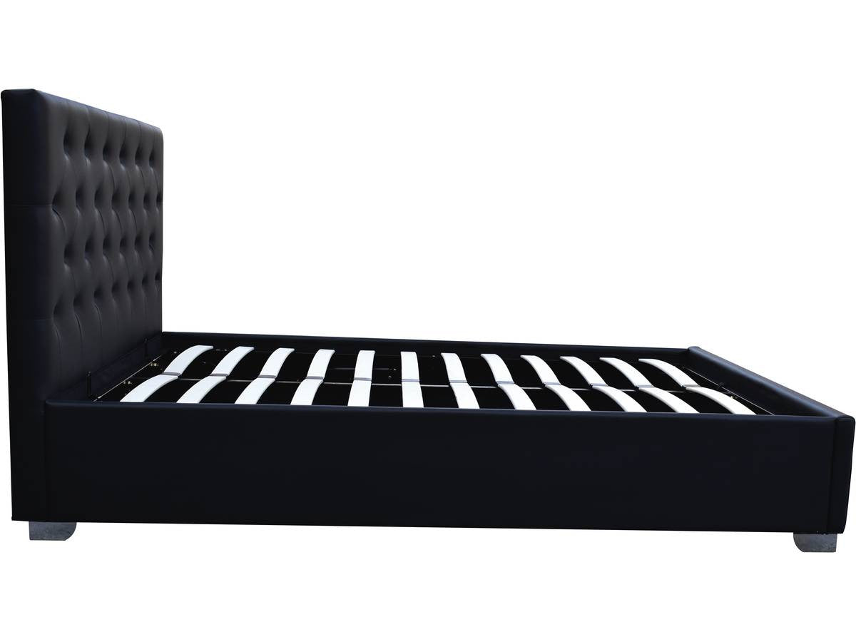 Letto matrimoniale con contenitore "TINO" - 160 × 200 cm - Nero