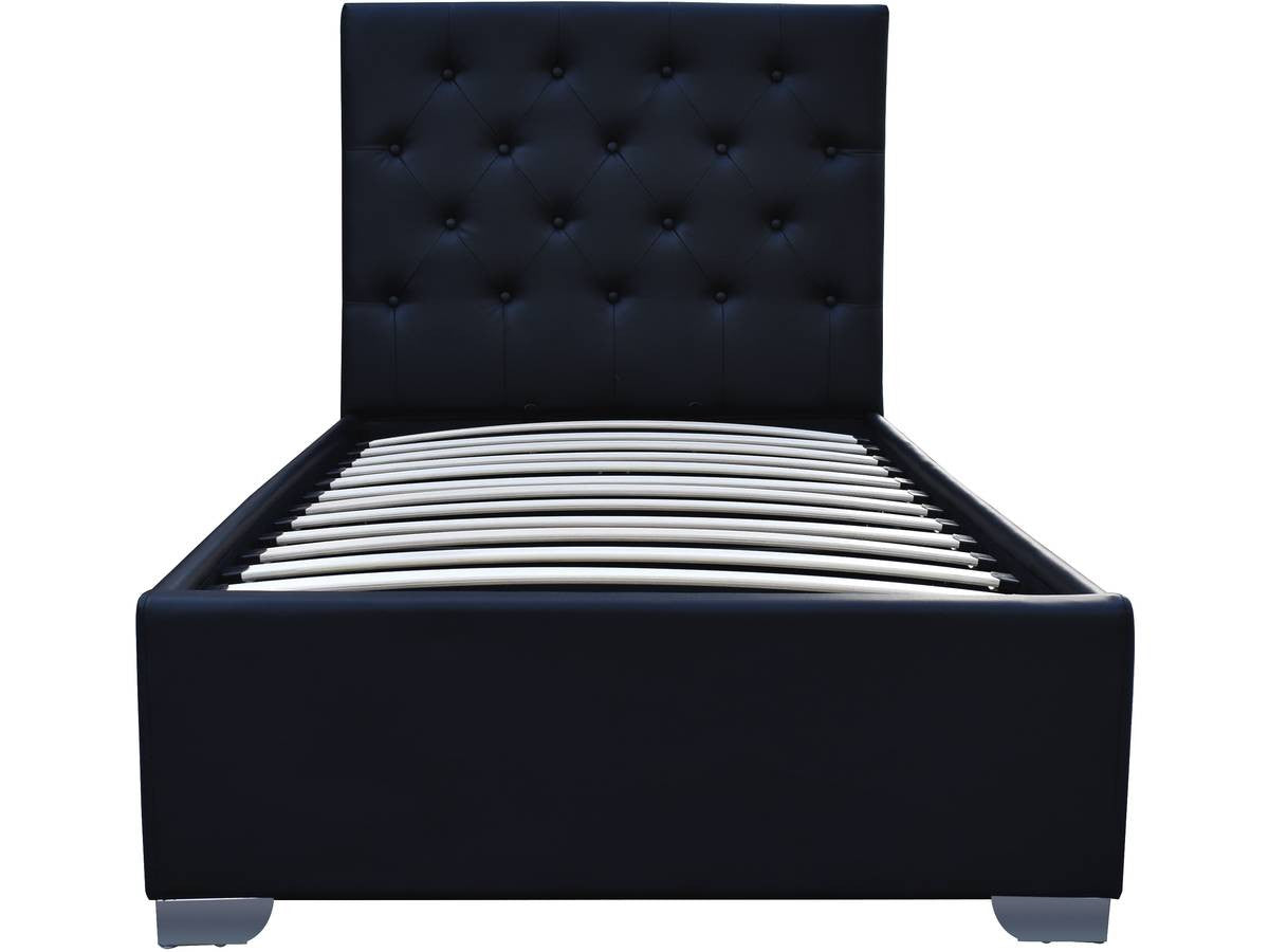 Letto singolo con contenitore "TINO" - 90 × 190 cm - Nero