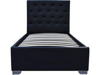 Letto singolo con contenitore "TINO" - 90 × 190 cm - Nero