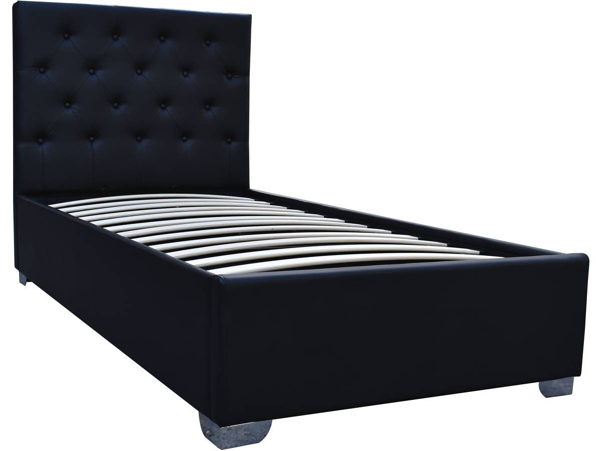 Letto singolo con contenitore "TINO" - 90 × 190 cm - Nero