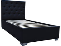 Letto singolo con contenitore "TINO" - 90 × 190 cm - Nero