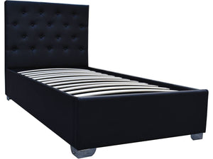 Letto singolo con contenitore "TINO" - 90 × 190 cm - Nero