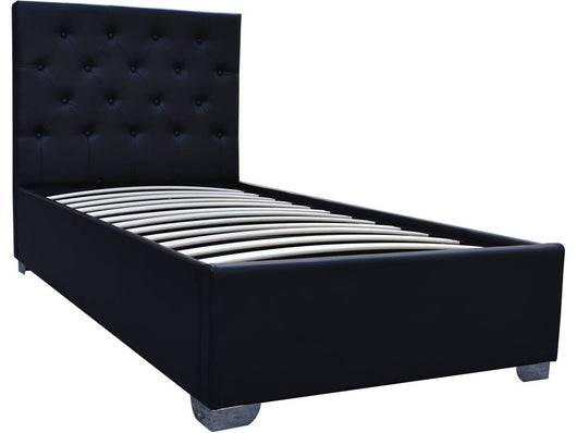 Letto singolo con contenitore "TINO" - 90 × 190 cm - Nero
