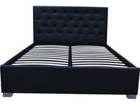 Letto matrimoniale con contenitore "TINO" - 140 × 190 cm - Nero