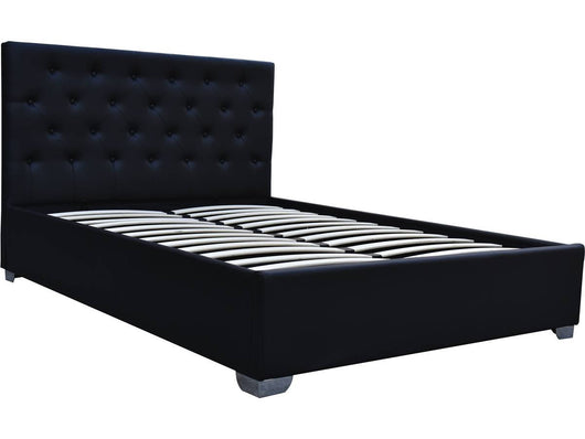 Letto matrimoniale con contenitore "TINO" - 160 × 200 cm - Nero