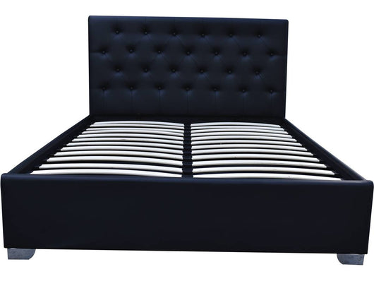 Letto matrimoniale con contenitore "TINO" - 160 × 200 cm - Nero