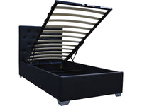 Letto singolo con contenitore "TINO" - 90 × 190 cm - Nero