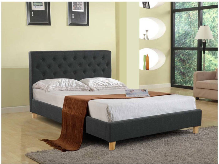 Letto "Emmy" - 140 x 190 cm - Grigio