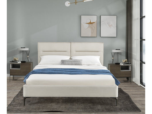 Letto matrimoniale in tessuto di design "Moritz" - 160 x 200 cm - Beige