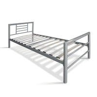 Letto singolo ECHO in metallo, 90x200 cm, grigio lucido con rete inclusa