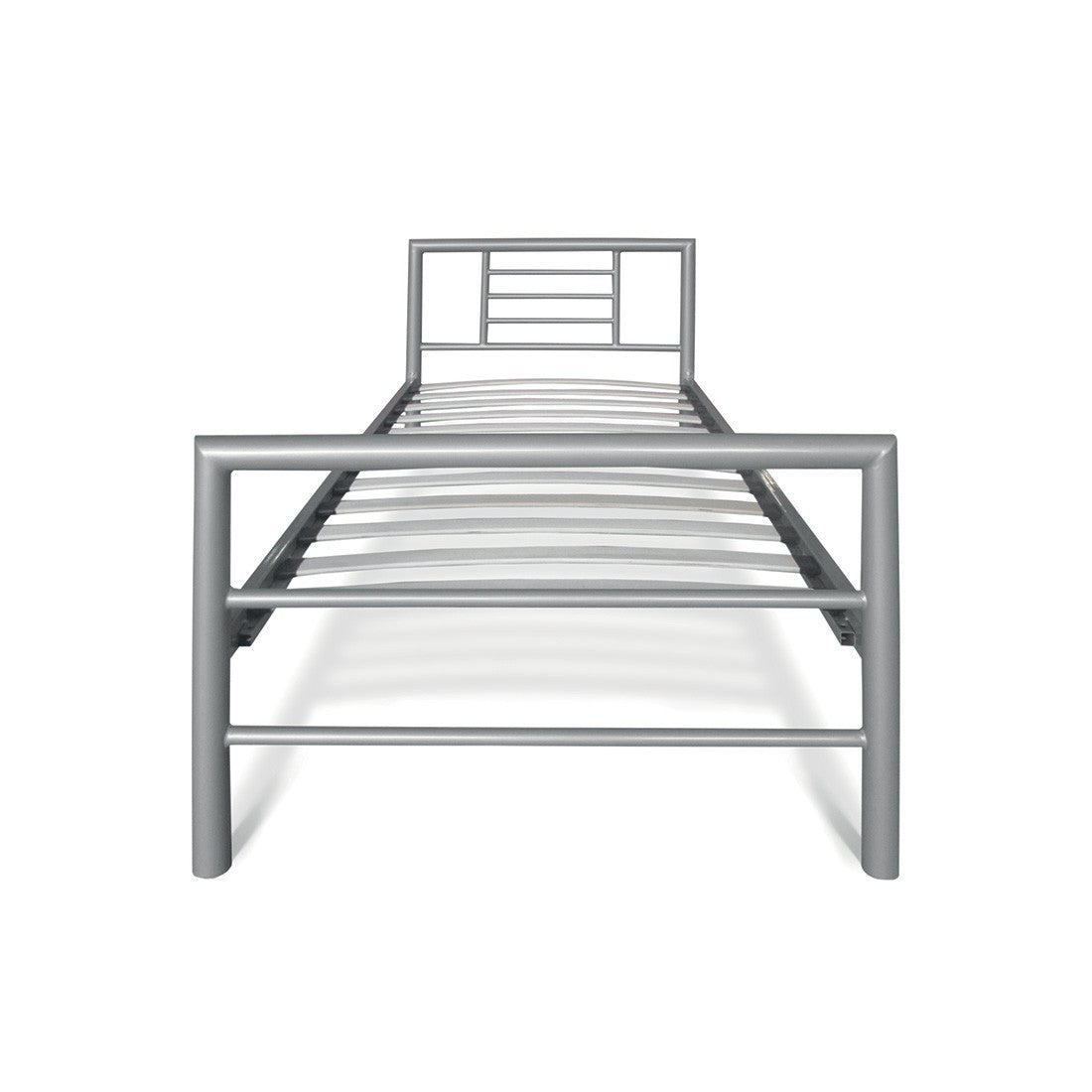 Letto singolo ECHO in metallo, 90x200 cm, grigio lucido con rete inclusa