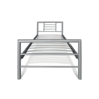 Letto singolo ECHO in metallo, 90x200 cm, grigio lucido con rete inclusa