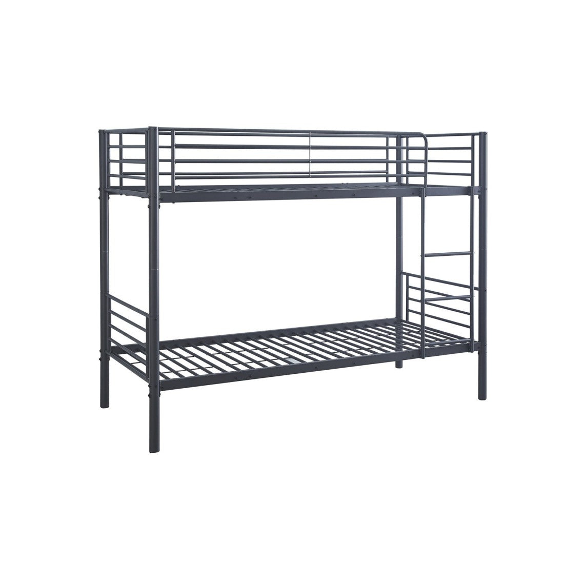 Letto a castello in metallo 90x200 cm SAMMY, colore grigio scuro