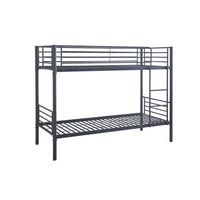 Letto a castello in metallo 90x200 cm SAMMY, colore grigio scuro