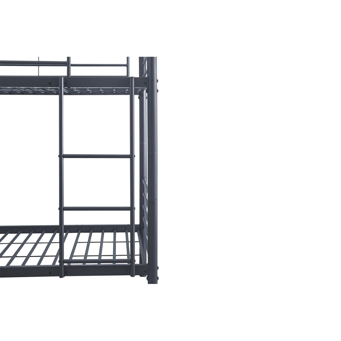 Letto a castello in metallo 90x200 cm SAMMY, colore grigio scuro