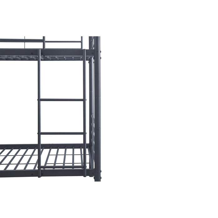 Letto a castello in metallo 90x200 cm SAMMY, colore grigio scuro