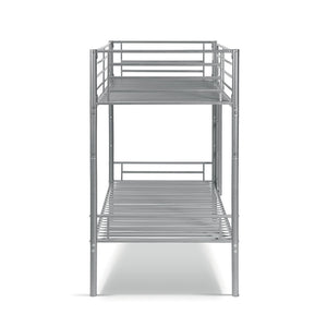 Letto a castello in metallo 90x200 cm SAMMY, colore grigio