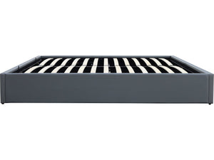 Letto matrimoniale in PVC "Ava" con contenitore - 140 x 190 cm - Grigio