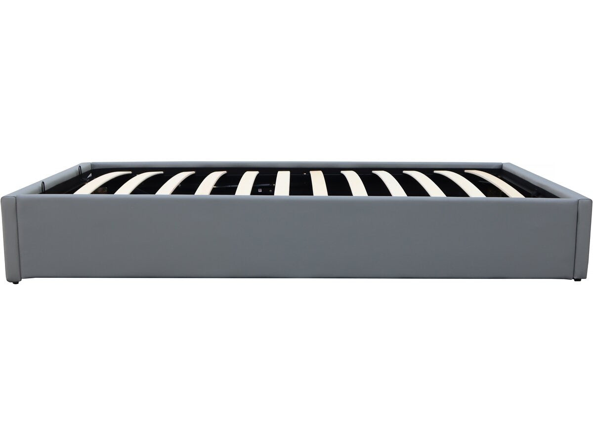Letto singolo con contenitore in PVC "Ava" - 90 x 190 cm - Grigio