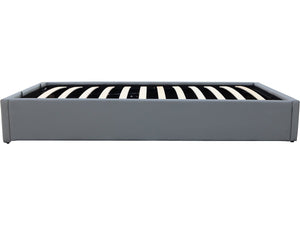 Letto singolo con contenitore in PVC "Ava" - 90 x 190 cm - Grigio