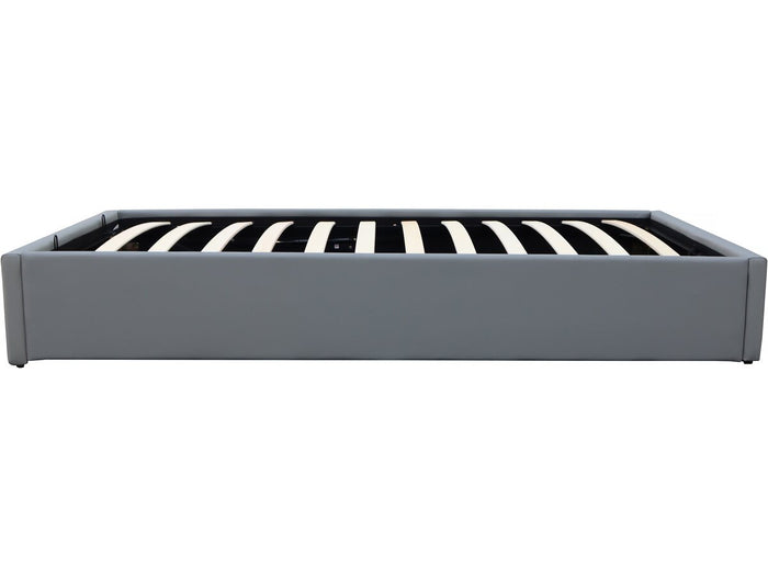 Letto singolo con contenitore in PVC "Ava" - 90 x 190 cm - Grigio