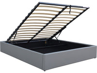 Letto matrimoniale in PVC "Ava" con contenitore - 160 x 200 cm - Grigio