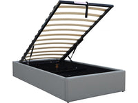 Letto singolo con contenitore in PVC "Ava" - 90 x 190 cm - Grigio