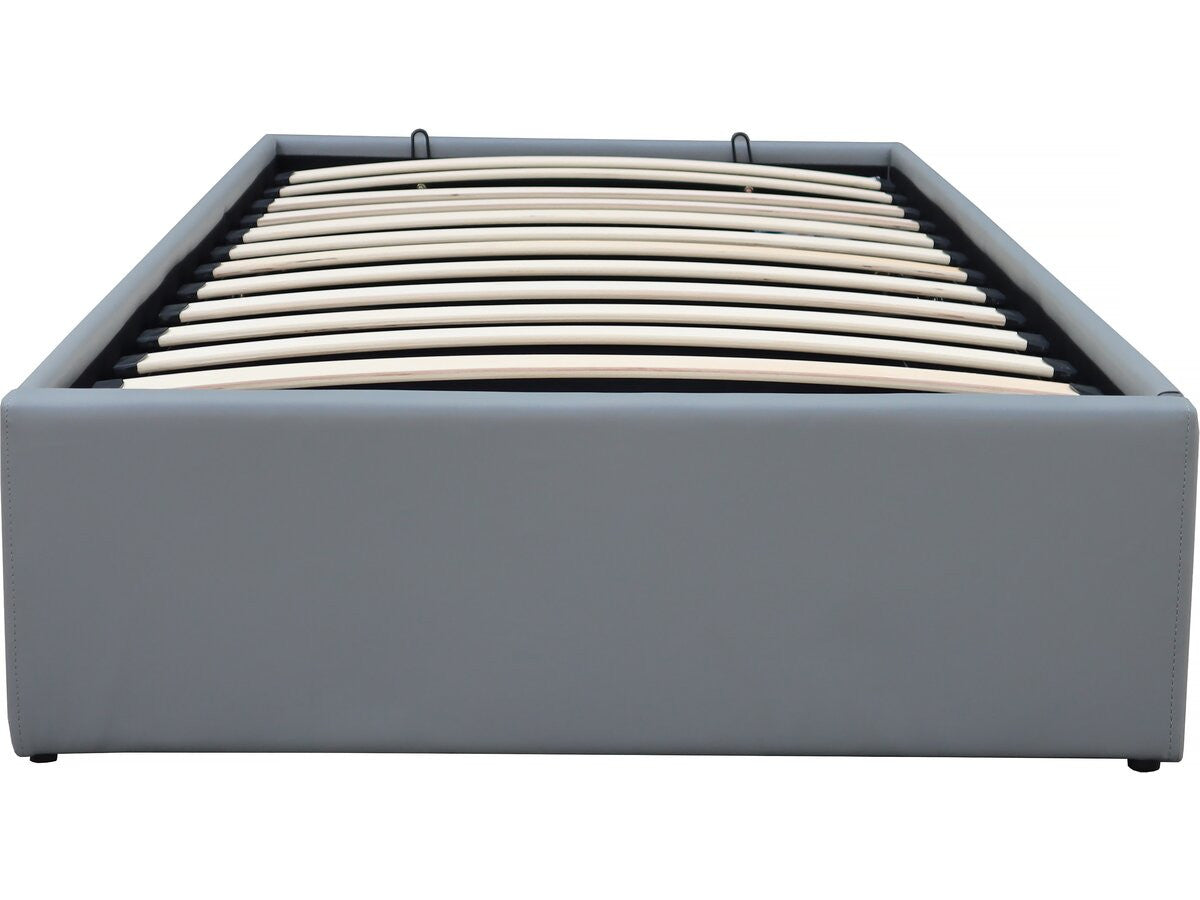 Letto singolo con contenitore in PVC "Ava" - 90 x 190 cm - Grigio