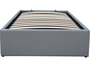 Letto singolo con contenitore in PVC "Ava" - 90 x 190 cm - Grigio