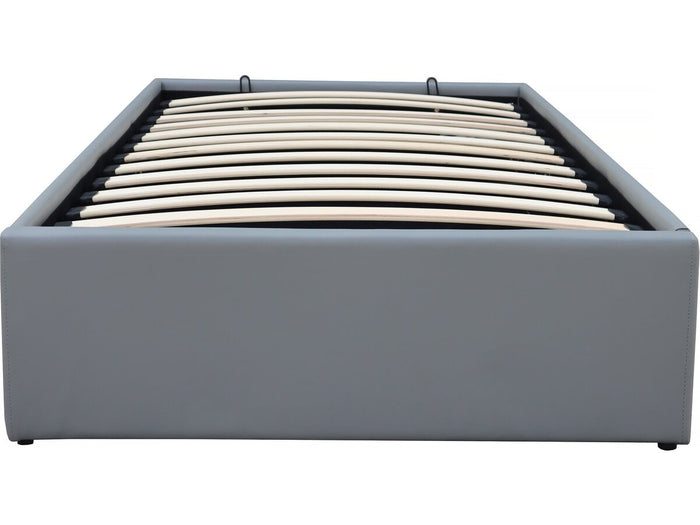 Letto singolo con contenitore in PVC "Ava" - 90 x 190 cm - Grigio