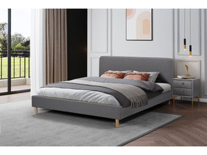 Letto matrimoniale in tessuto "Louise" 160 x 200 cm - Grigio