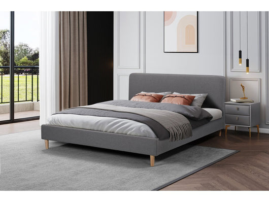 Letto matrimoniale in tessuto "Louise" 160 x 200 cm - Grigio