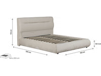 Letto matrimoniale con contenitore in velluto "Chamonix" - 160 x 200 cm - Beige