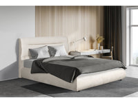 Letto matrimoniale con contenitore in velluto "Chamonix" - 160 x 200 cm - Beige