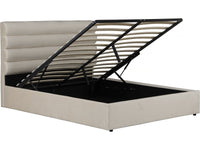 Letto matrimoniale in velluto di design Livigno - 160 x 200 cm - Beige