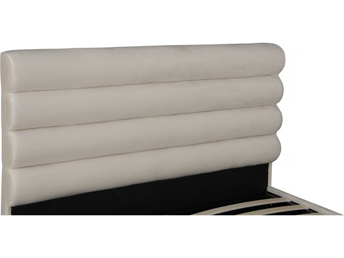 Letto matrimoniale in velluto di design Livigno - 160 x 200 cm - Beige