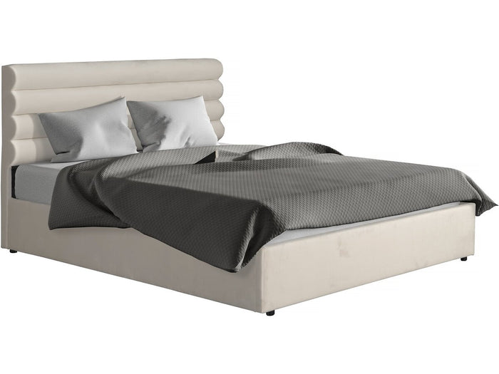 Letto matrimoniale in velluto di design Livigno - 160 x 200 cm - Beige