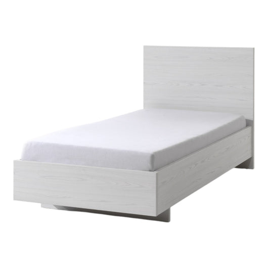 Letto per bambini robusto 90x200 colore bianco effetto legno collezione OLGA