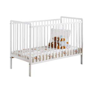 Lettino e materasso per bambini evolutivo della collezione LUTIN, regolabile in altezza. Colore bianco opaco.