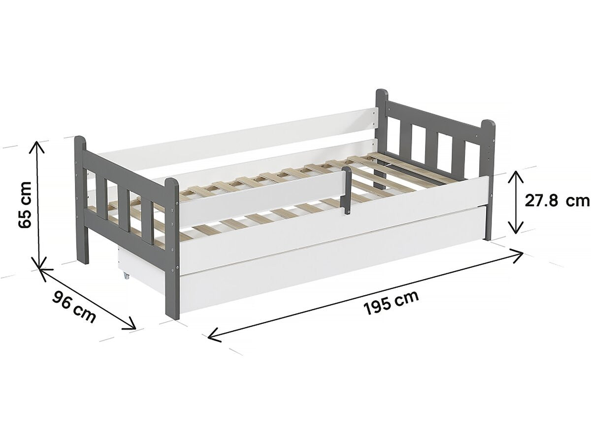 Letto estraibile per bambini Adria - 90 x 190 cm - Bianco