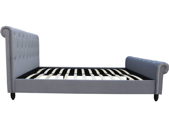 Letto in velluto "Gedefroy" - 140 x 190 cm - grigio