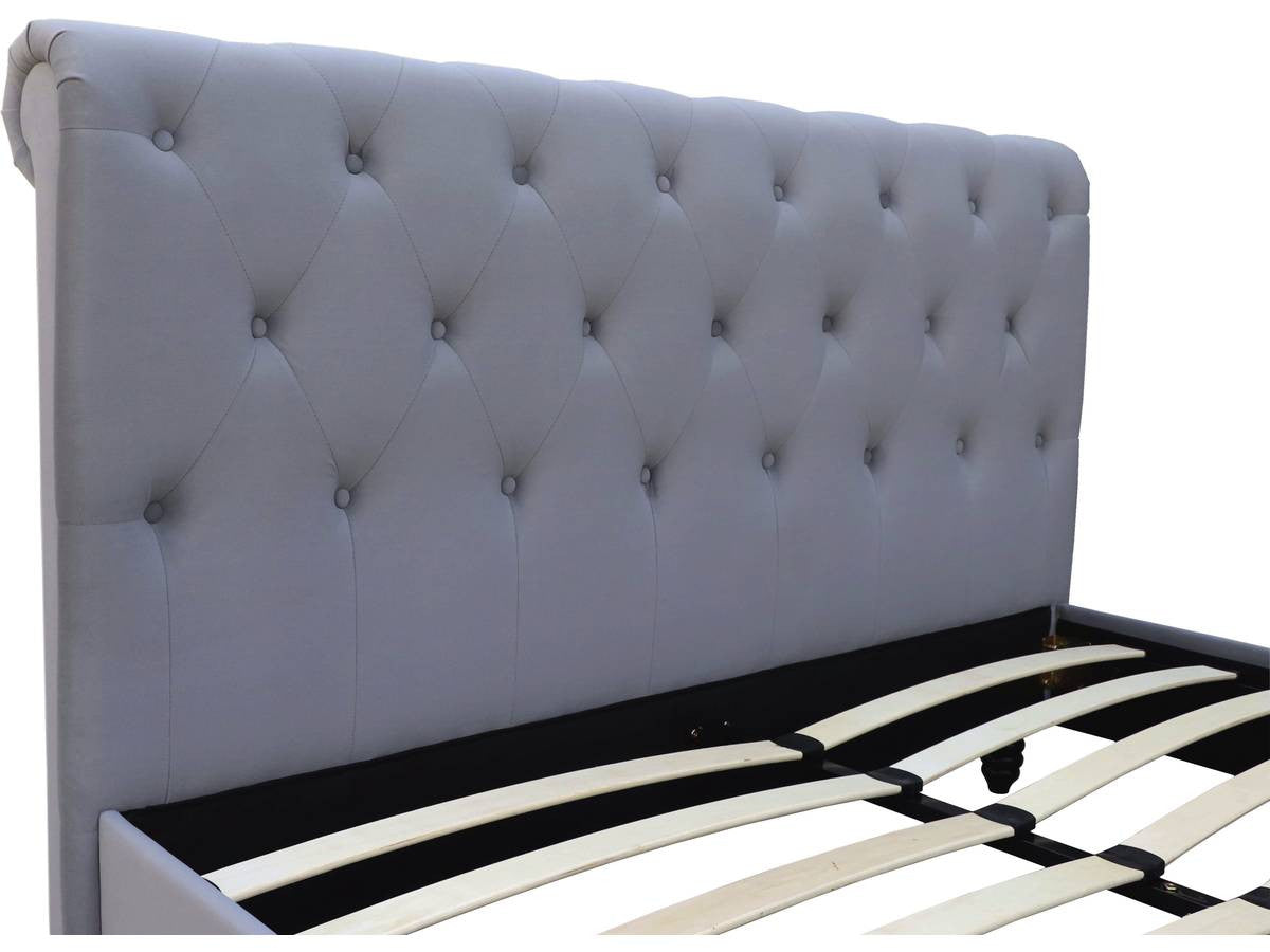 Letto in velluto "Gedefroy" - 140 x 190 cm - grigio