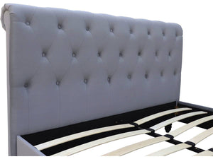 Letto in velluto "Gedefroy" - 140 x 190 cm - grigio