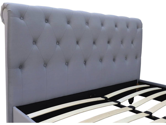 Letto in velluto "Gedefroy" - 140 x 190 cm - grigio