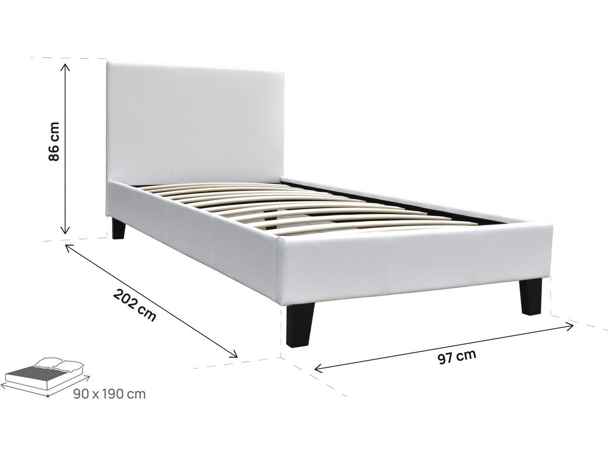 Letto "Lina"- 90 x 190 cm Bianco
