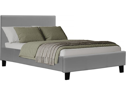 Letto "Lina"- 90 x 190 cm - Grigio chiaro