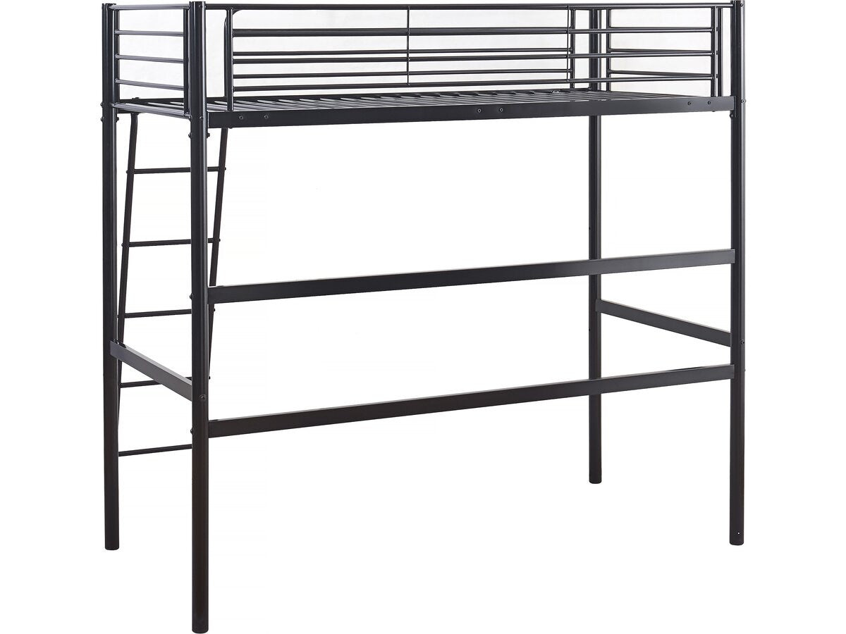 Letto a soppalco in metallo "Alora" - 90 x 190 cm - Nero