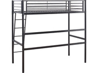 Letto a soppalco in metallo "Alora" - 90 x 190 cm - Nero