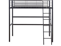 Letto a soppalco in metallo "Alora" - 90 x 190 cm - Nero