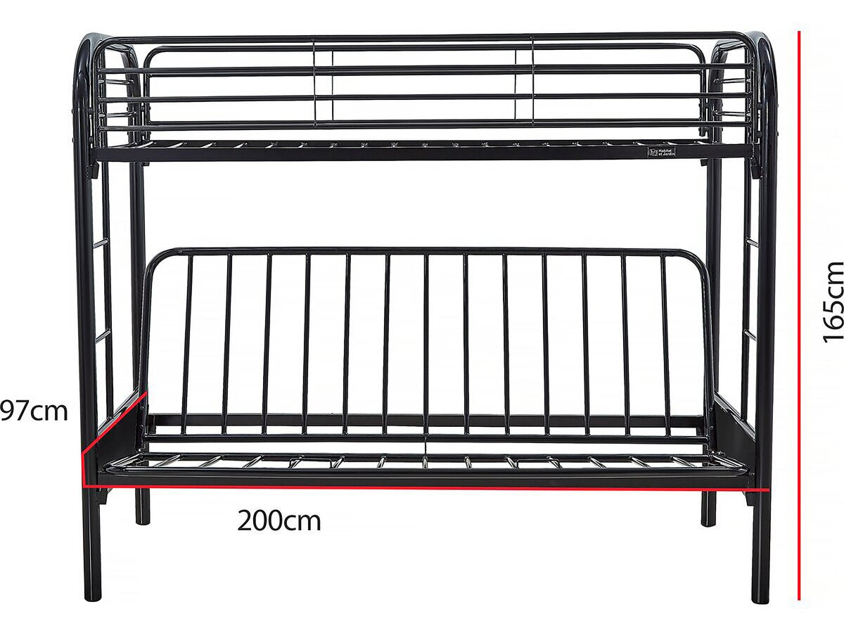 Letto a castello POLO - Metallo - Nero